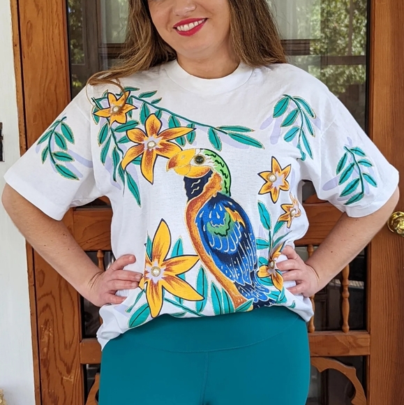 90s India Ink Handpainted Tee - Picture 4 of 5